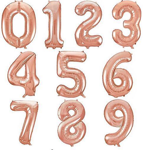 Slowmoose Aluminium Foil, Number Balloons For Birthday, Wedding, Engagement Party rose  gold 30inch / 2