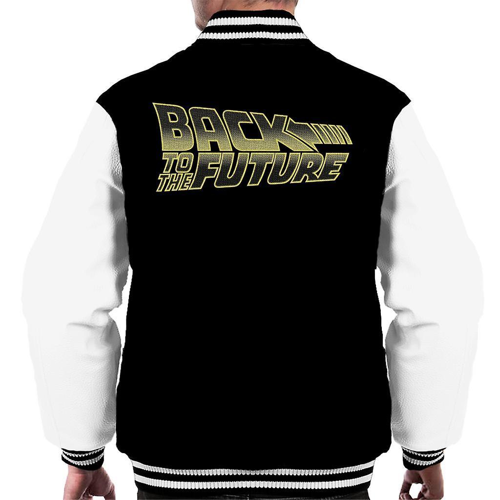 Back to the Future Gold Logo Men's Varsity Jacket Black/White Small