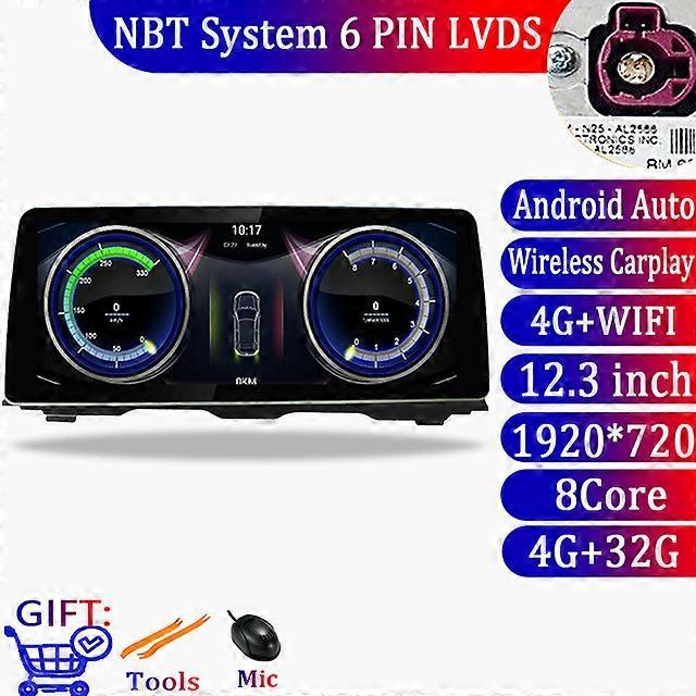 Loerss For BMW 5 Series F10 F11 2010-2016 CIC NBT 12.3" Carplay Android 12 Auto Car Multimedia Player Bluetooth Stereo GPS Navigation NBT 4G-3...