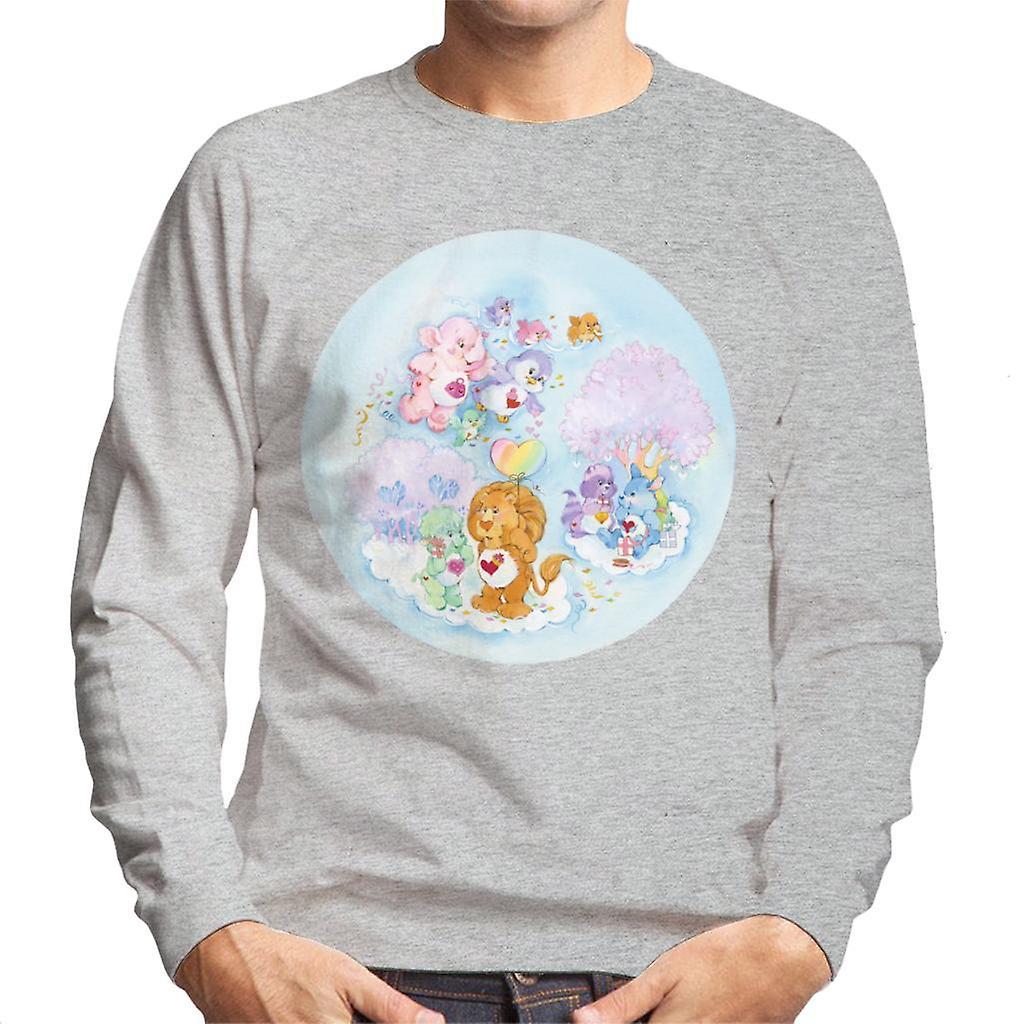 Care Bears Brave Heart Lion Pink Trees Men's Sweatshirt Heather Grey Small