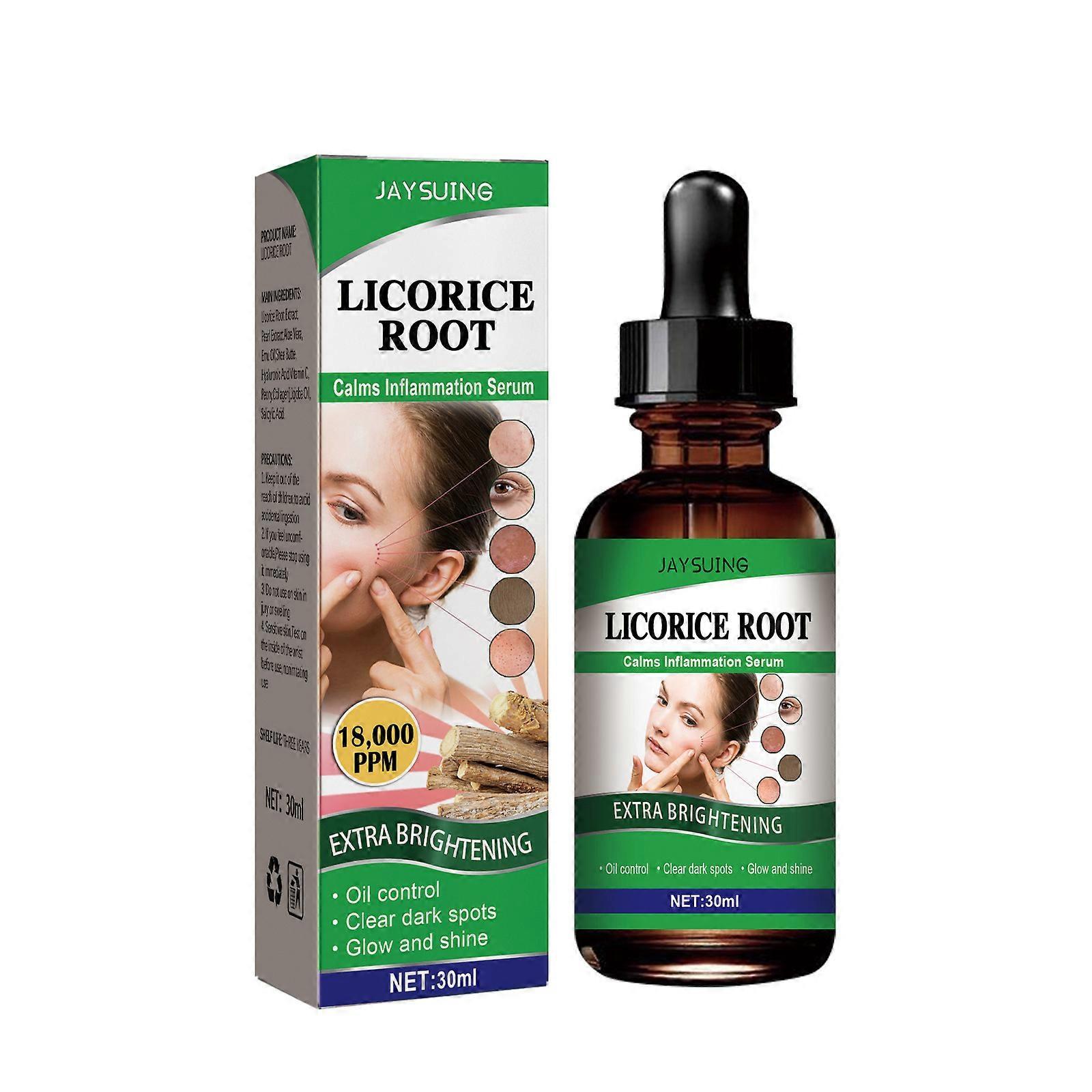 Denuotop 3Pcs Licorice Root Extract Essential Oil, Facial Pore Shrink Serum, Anti Acne Deformable Oil Control Blackhead Removal Serum