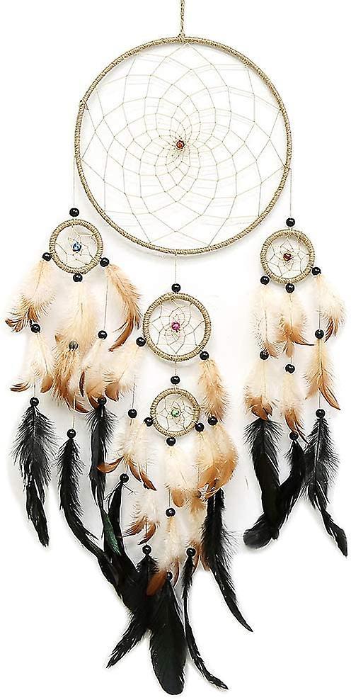 Grape Pp Colorful Feather Dream Catcher - Handmade Circular Dreamcaters (brown)