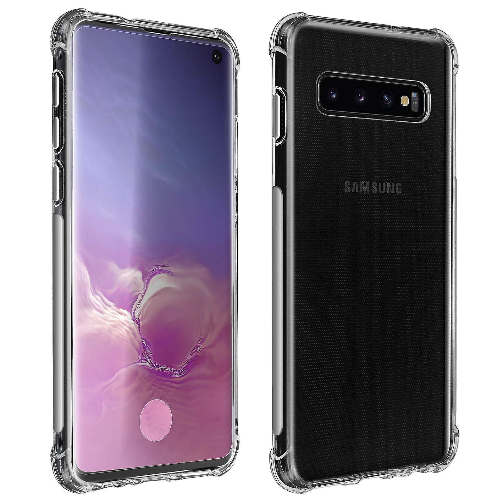 Avizar Protective pack for Galaxy S10 Flexible cover + 9H tempered glass film Transparent