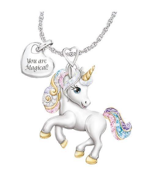 Wjiaer Girls Unicorn Necklace Pendant Cute Animal Colorful Unicorn Jewelry 'your Are Magical' Heart Pendant Gift For Teen Kids Christmas