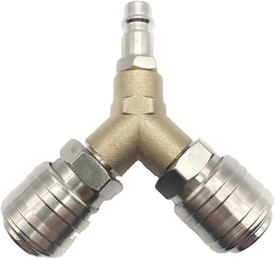 Xpba Compressed Air Distributor, Compressed Air Connector, Compressed Air Switch, With Two 1/4 Inch Threaded Connectors, Rust Proof Brass, Fully As...