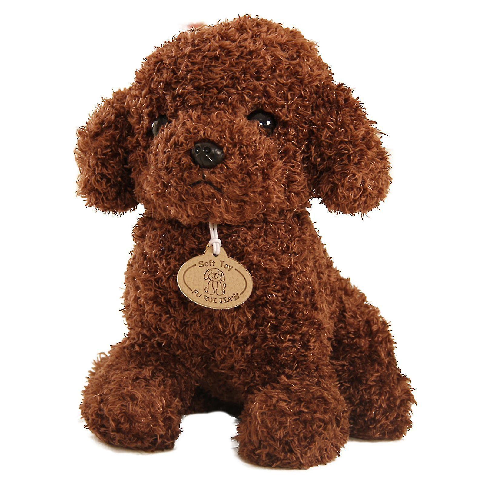 Serh Cartoon Cute Poodle Dog Puppy Plush Stuffed Doll Huggable Toy Home Ornament Gift Dark Brown