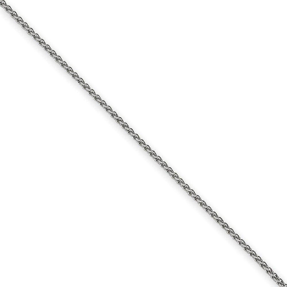 JewelryWeb 14k White Gold 1.65mm Solid Spiga Chain Anklet Lobster Claw Jewelry Gifts for Women - Length: 9 to 10 9.000