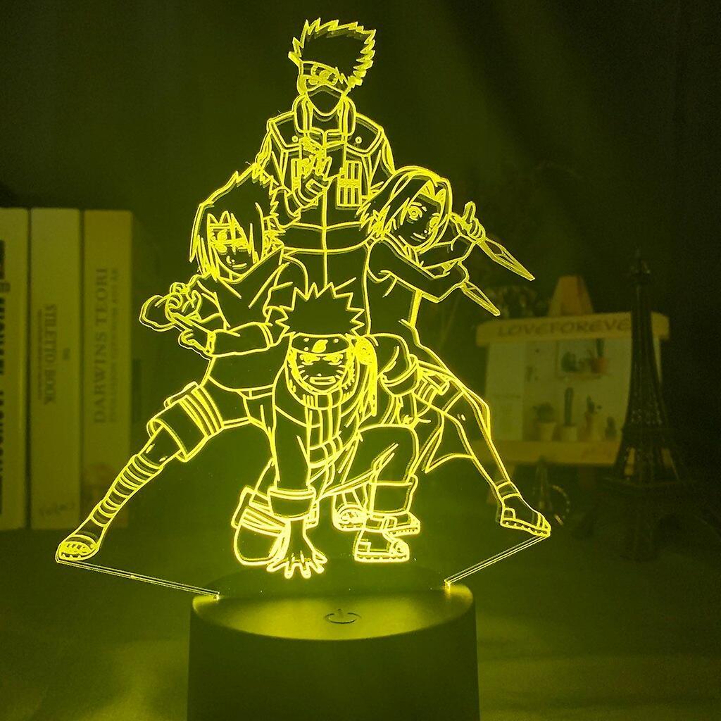 Slowmoose Anime Naruto Uzumaki Pattern-3d Led Night Light Bedroom 7 colors no remote