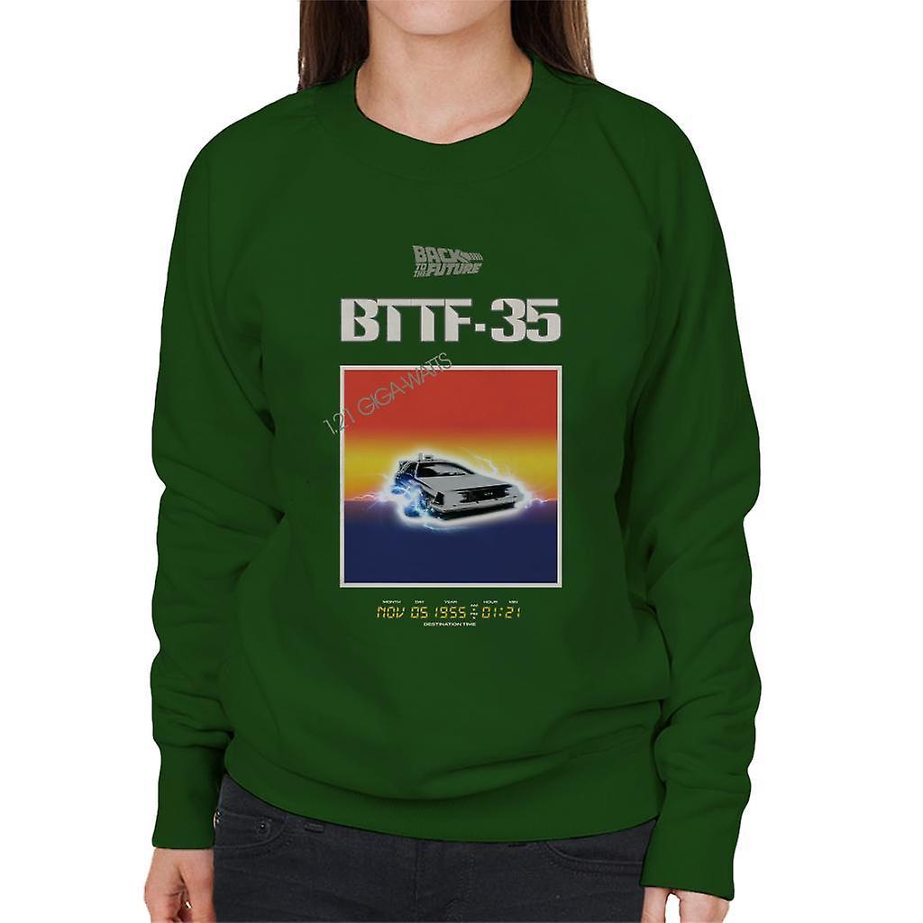 Back to the Future 35th Anniversary Sunset Women's Sweatshirt Bottle Green Large