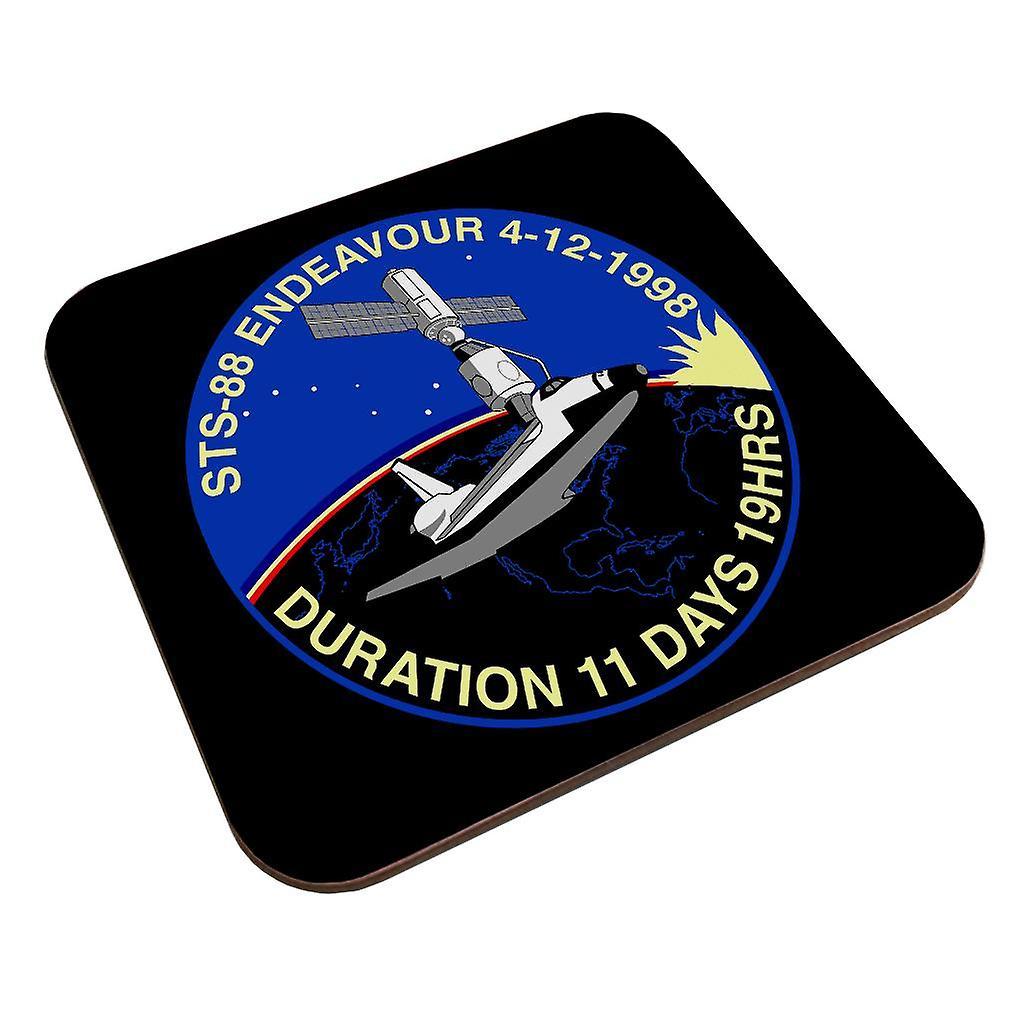 NASA STS 88 Endeavour Badge Coaster Black 9 x 9 cm