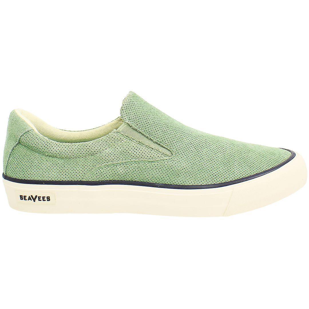 Seavees Hawthorne Slip-On Green Suede Leather Mens Plimsolls HAWTHORNE_AM_GREEN UK 8 EU 42 US 9