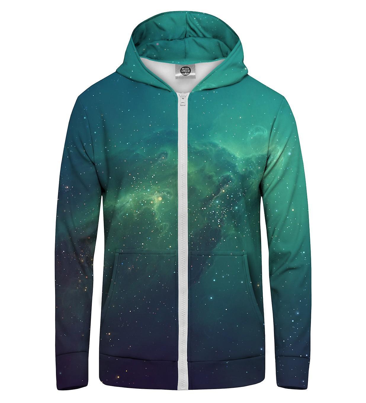 Mr Gugu & Miss Go Mr. GUGU & Miss GO Blue Nebula Hoodie Kangaroo Zip Up teal XS