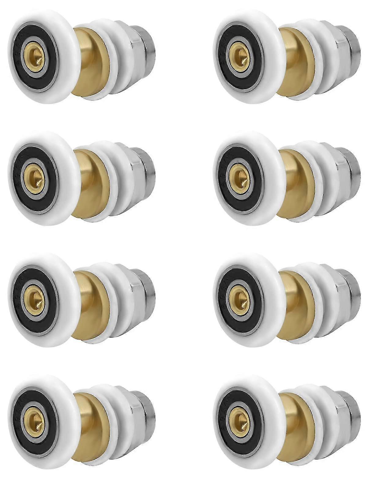 Shower Door Castor, Sliding Door Castors Shower Cabin Door Pulleys Spare Wheel For Roller With 27mm Wheel Diameter,8 Pieces -ZHENV