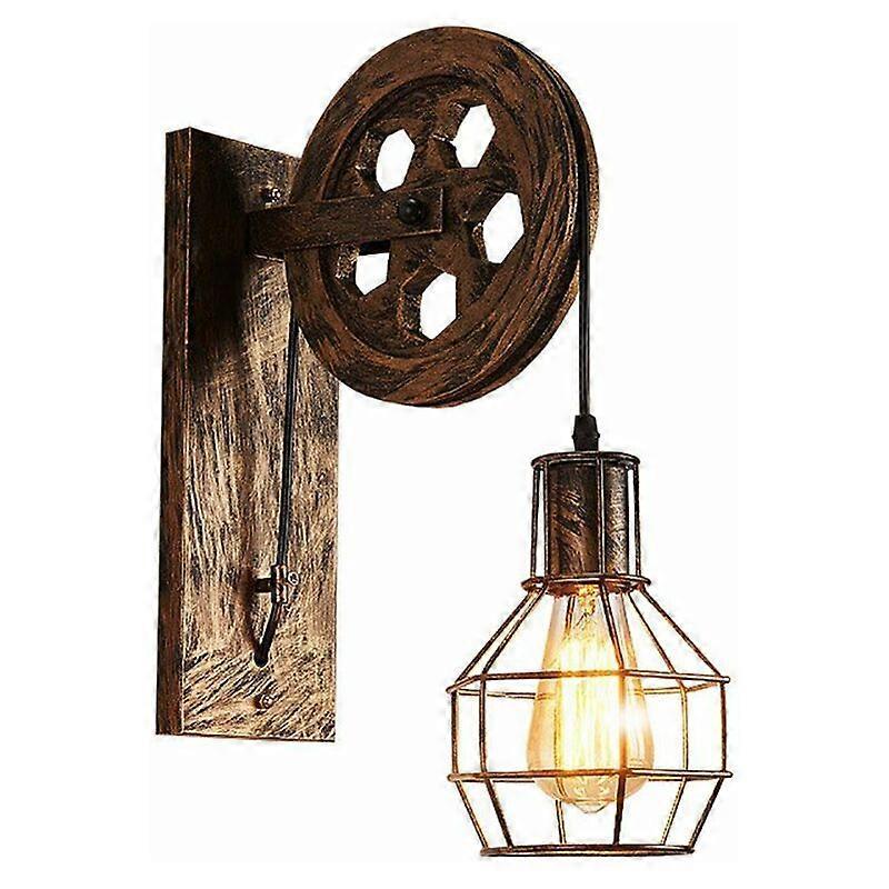 Wall Light Fixtures Industrial Wall Sconce, Vintage Wall Sconce on Wheels Indoor Sconce - Rust