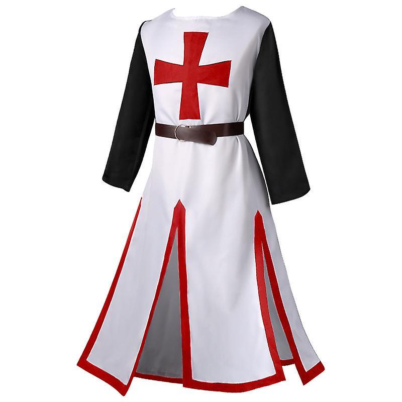 Jielin Medieval Knight Costume Tunic Templar Robe Halloween Cosplay Warrior 3XL