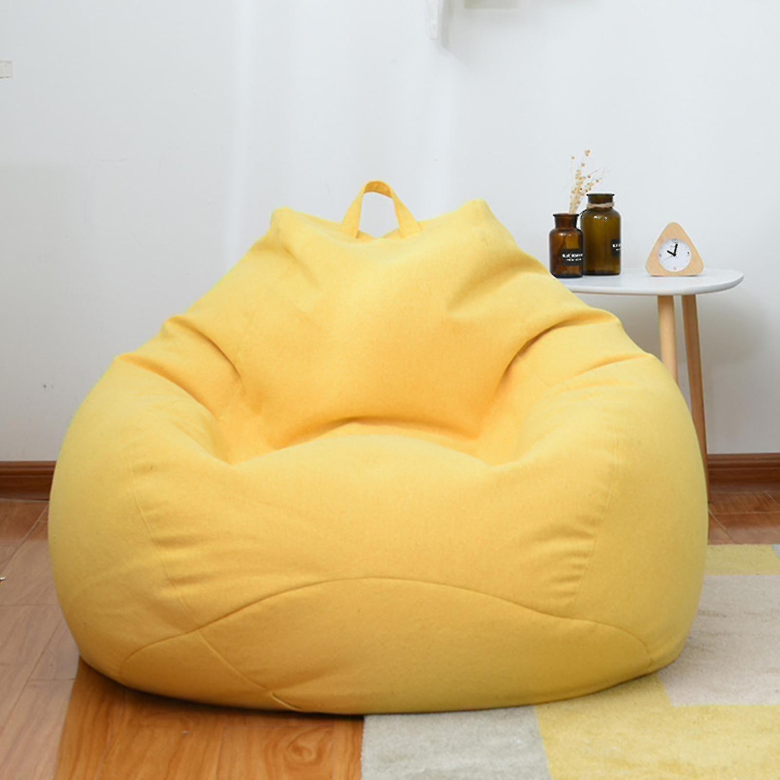 Cryin Brand New Extra Large Bean Bag Chairs Couch Sofa Cover Indoor Lazy Lounger For Adults Kids Hotsale! Yellow 100 * 120cm