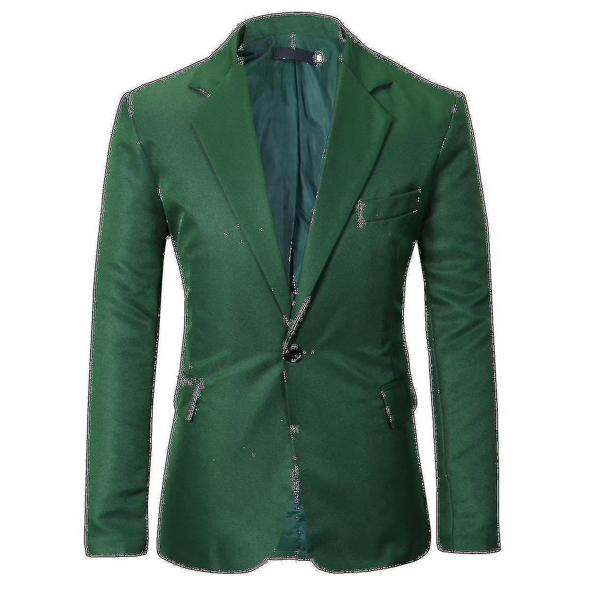 Mike Mens Suit Jacket   Fit Business Casual Blazer V_y High Quality Green L