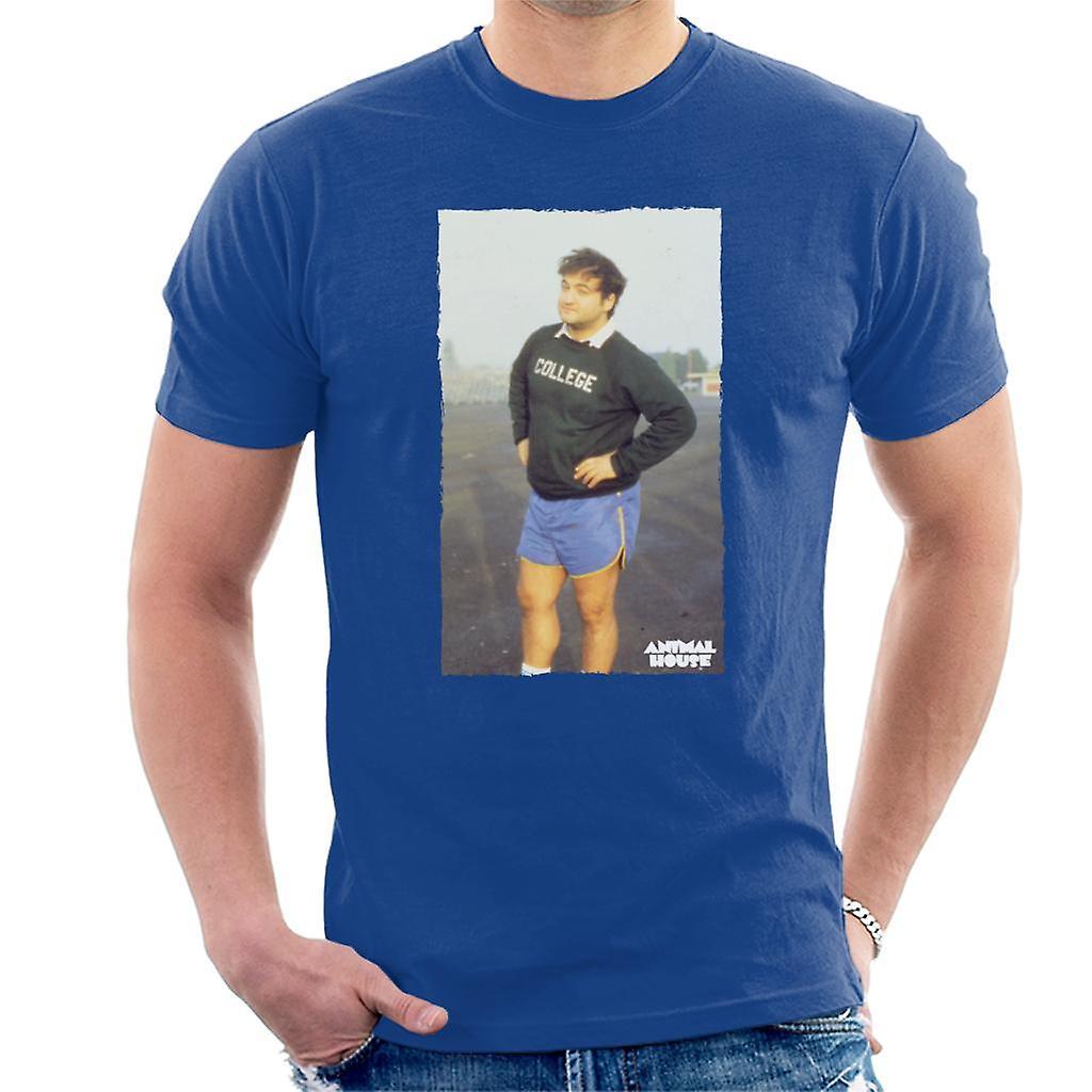 Animal House John Bluto Blutarsky Posing Men's T-Shirt Royal Blue Medium