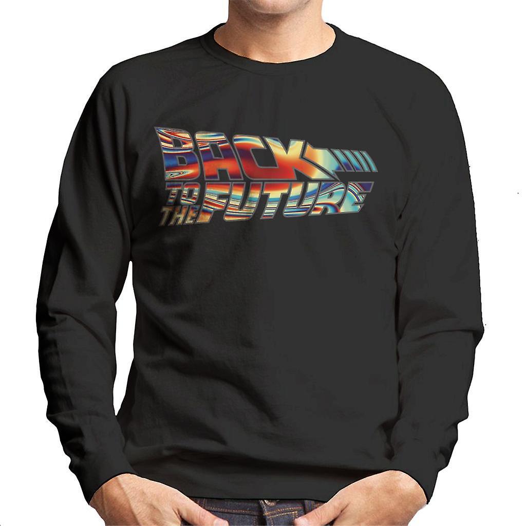 Back to the Future Psychedelic Logo Men's Sweatshirt Black Small