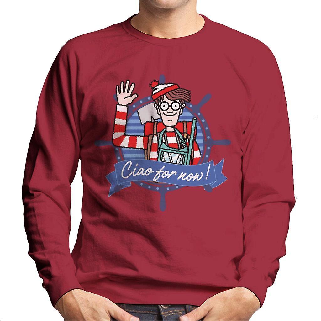 Wheres Wally Where's Wally Ciao For Now Men's Sweatshirt Cherry Red Large