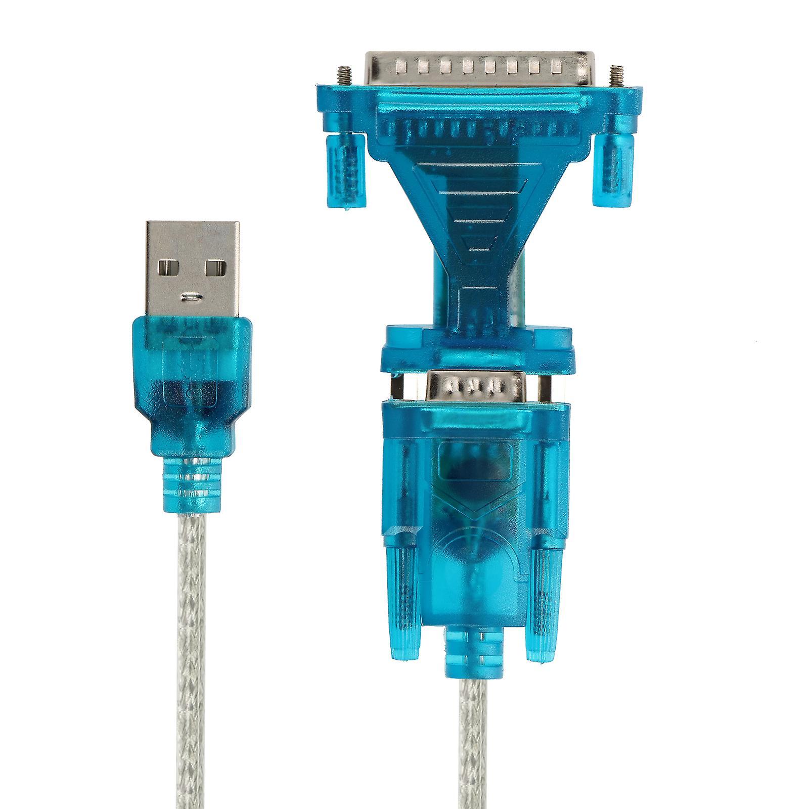 LinQ USB 2.0 to DB25 and DB9 Adapter, Light Blue