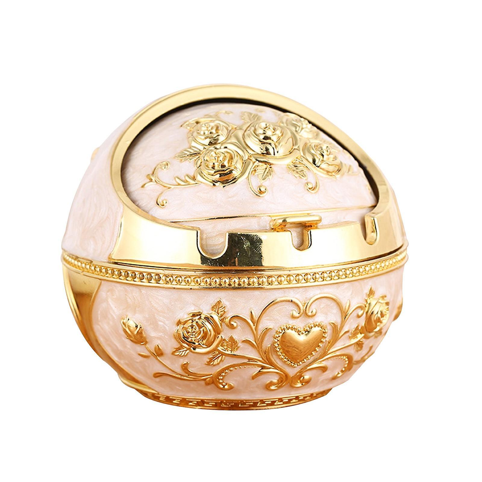 Gaoguang Decorative Windproof Ashtray with Lid Vintage Peacock Cigarettes Metal Ashtray C