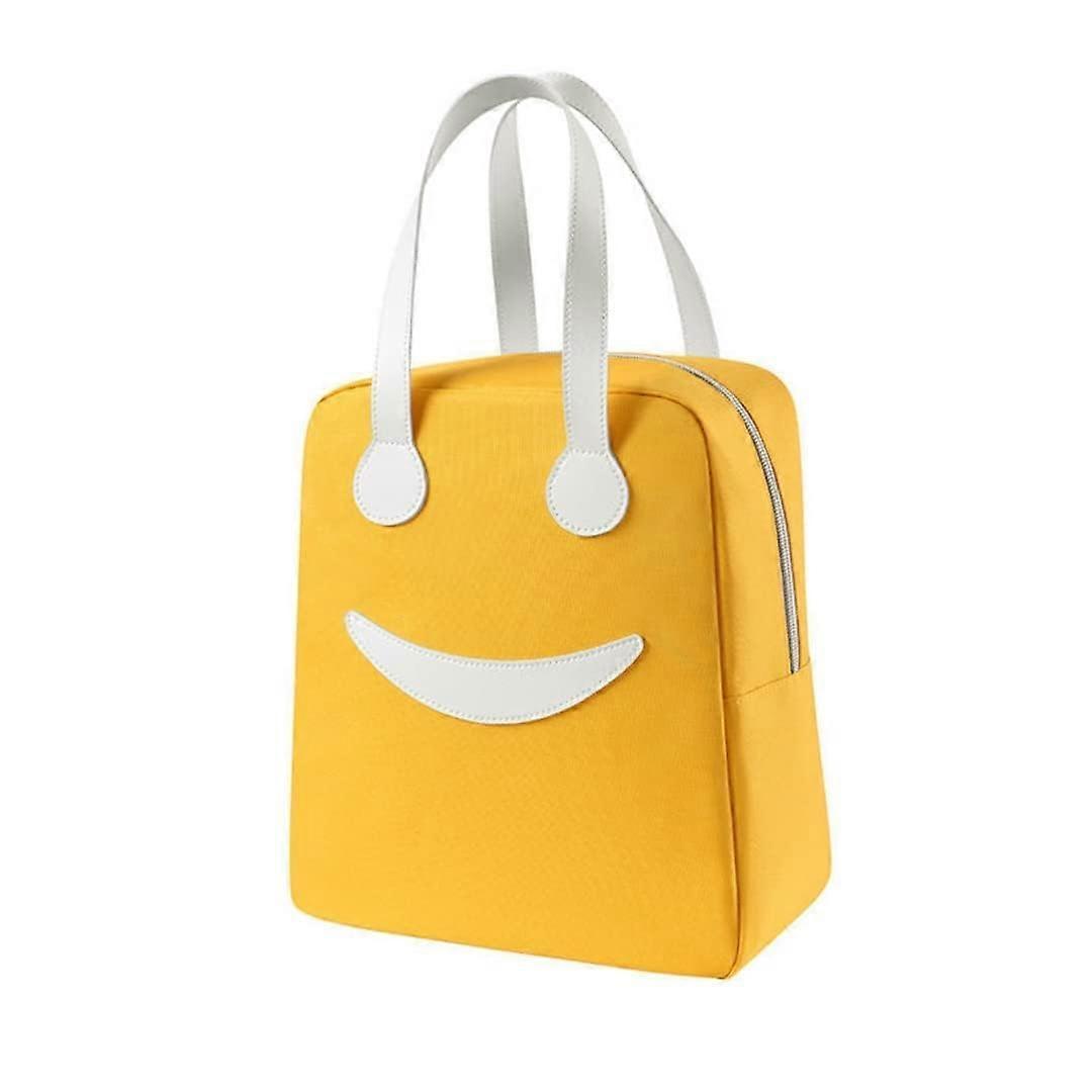 Scsrbsm Yellow Large Smiley Insulated Lunch Bag Storage Bag