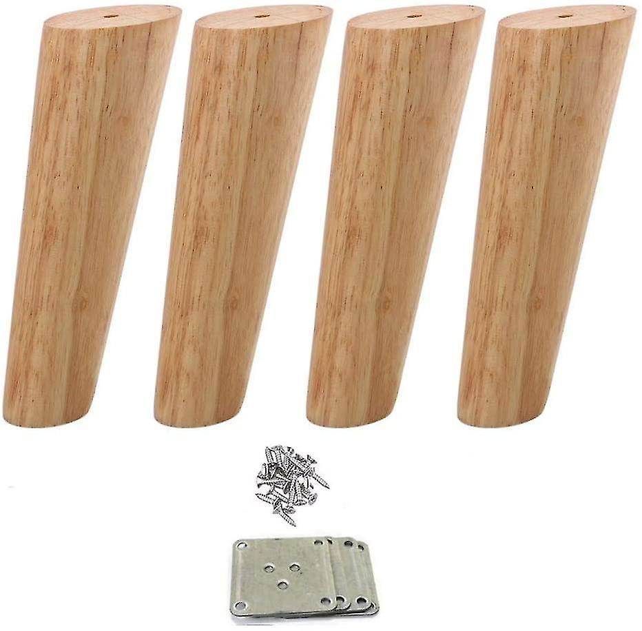 Phwj 4pcs Wooden Furniture Feet Tapered Sofa Legs Solid Wood Furniture Legs 12cm