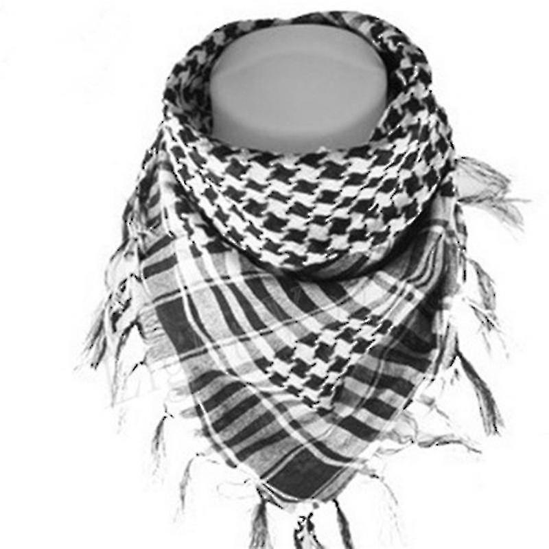 Cryin Arab Shemagh Keffiyeh Army Tactical Palestine Scarf Shawl Kafiya Wrap Black And White