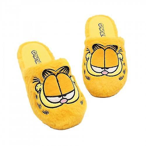 Garfield Unisex Adult Embroidered Slippers Yellow 5 UK-6 UK