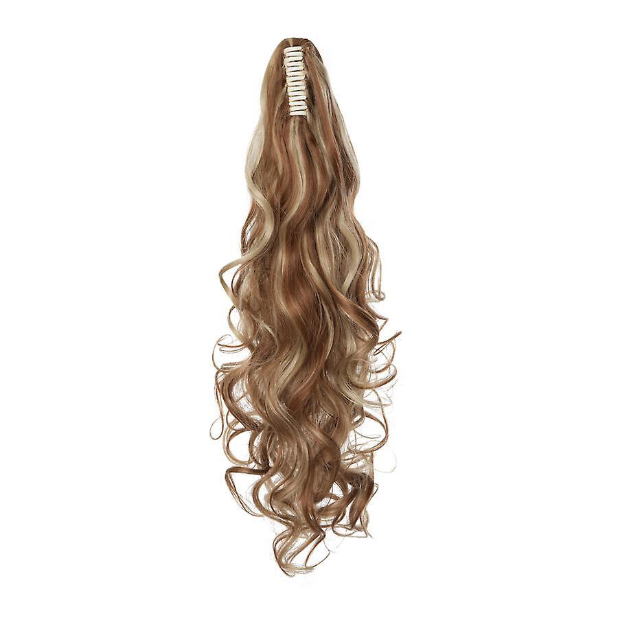 Sego 24" Ponytail Extension Women Curly Claw Clip On Ponytail light brown & blond 24inch