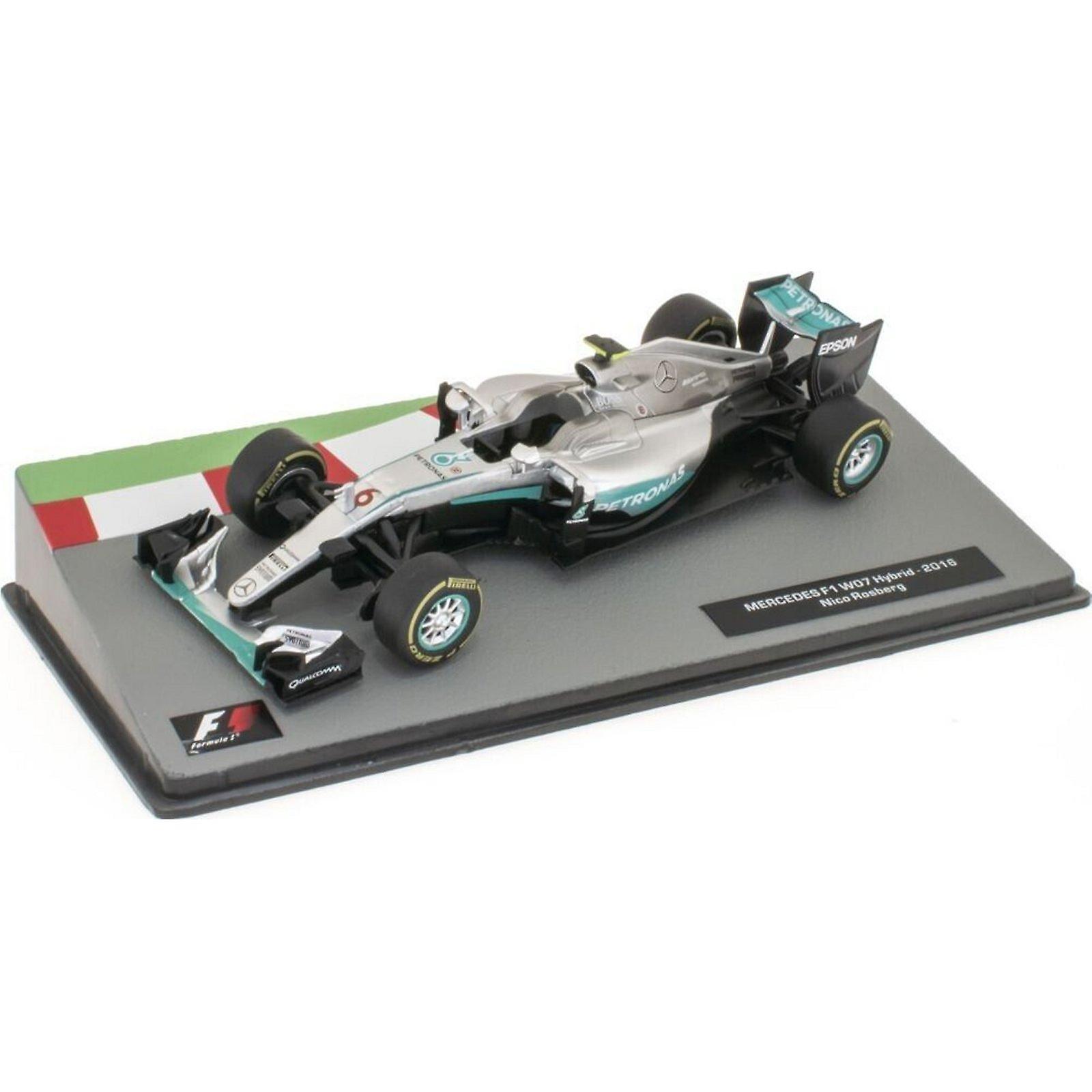 Ex Mag Mercedes Benz F1 W07 Hybrid Diecast Model 1:43 Nico Rosberg Silver