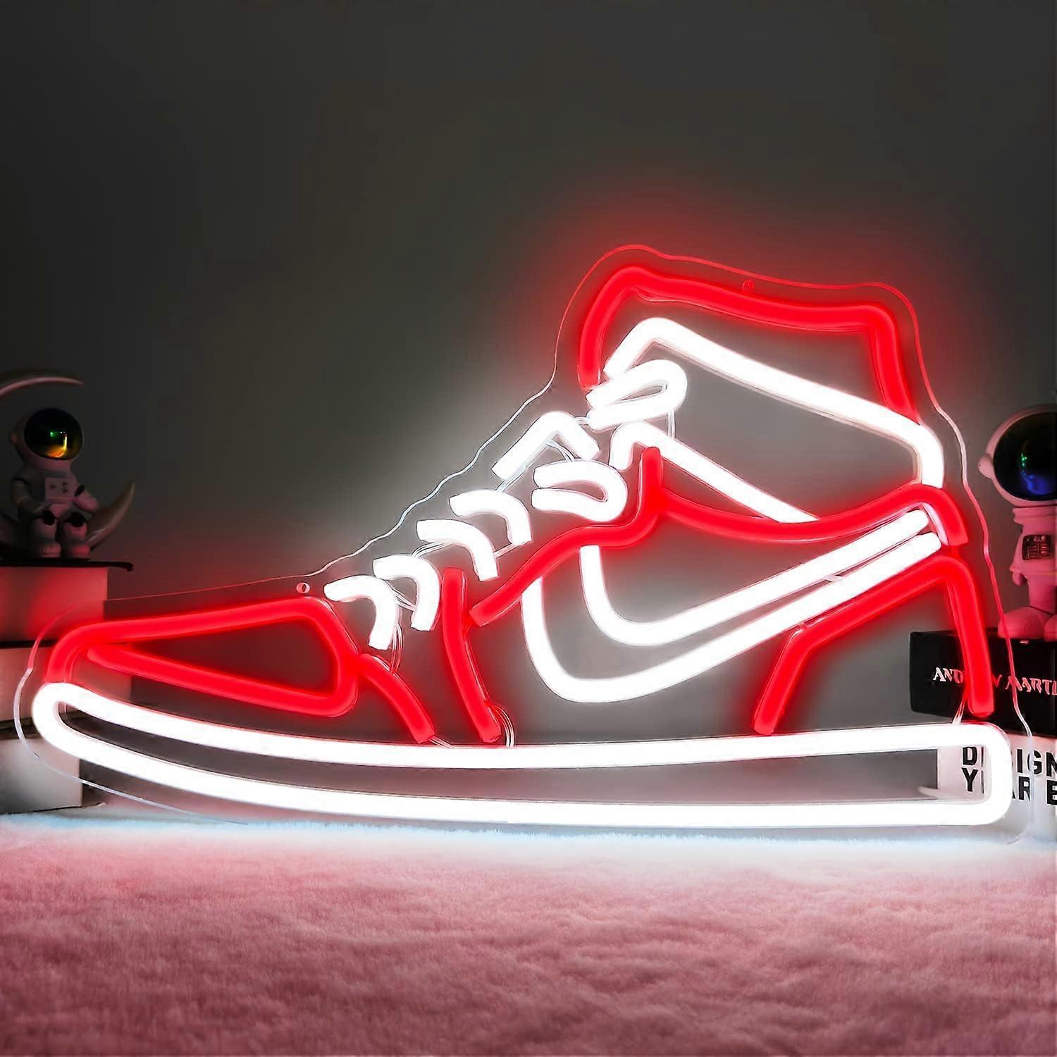 Zhiyi Sneaker Neon Sign for Sports Shoes, LED Light Signs for Boys, Bedroom, Man Cave, Home, Party, Pub, Bar, Shoes, Light Signs, Wall Decor (Red, ...