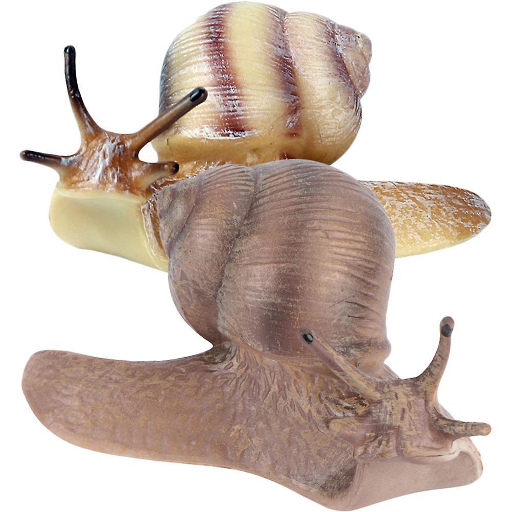 Tinksky 2pcs Simulation Snail Figurine Snail Figure Snail Toy Simulation Animal Educational Model 9x3x4cm