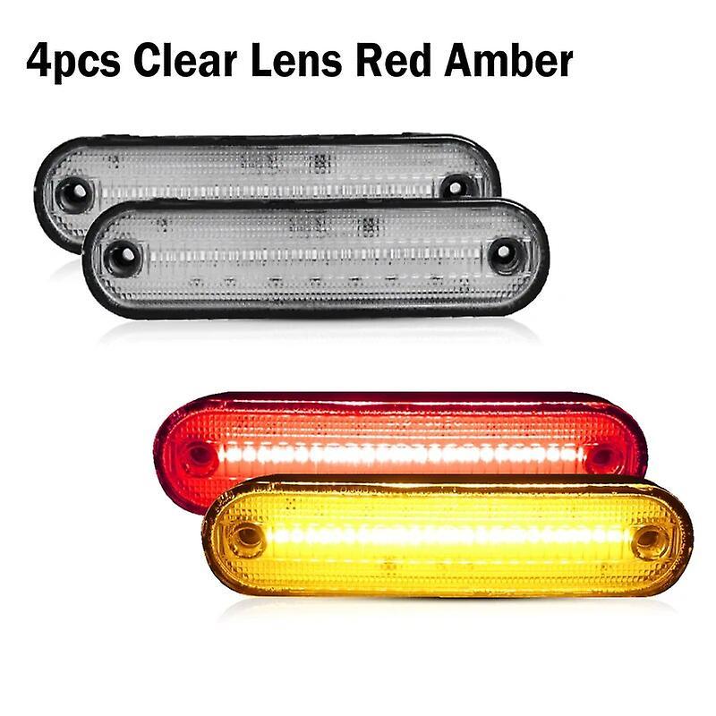 Eccpp iJDM Amber/Red Full LED Side Marker Light For 1990-2005 Mazda Miata MX-5 Turn SignalLights/Driving Lights,OEM Sidemarker Lamps 4PC  Amber Red1