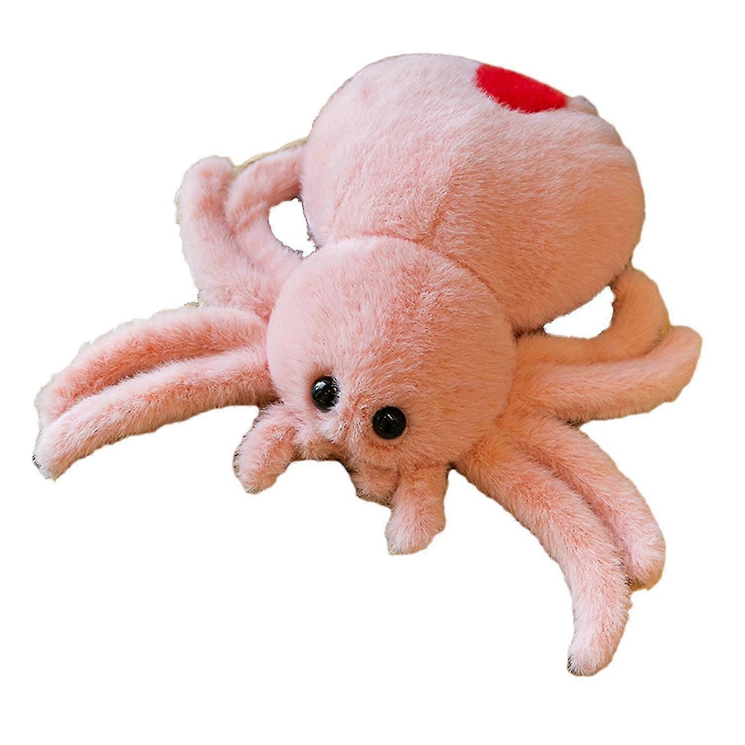 Yuheng Stuffed Spider Toy Plush Toy Good Detail Realistic Elastic Soft Couch Sofa Car Seat Decoration Pink