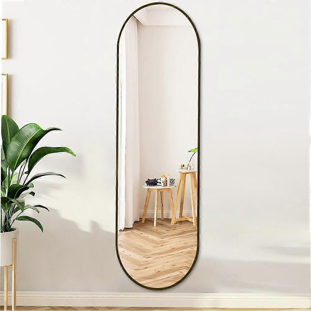 Living And Home Black 150cm Oval Full Length Wall Mounted Mirror