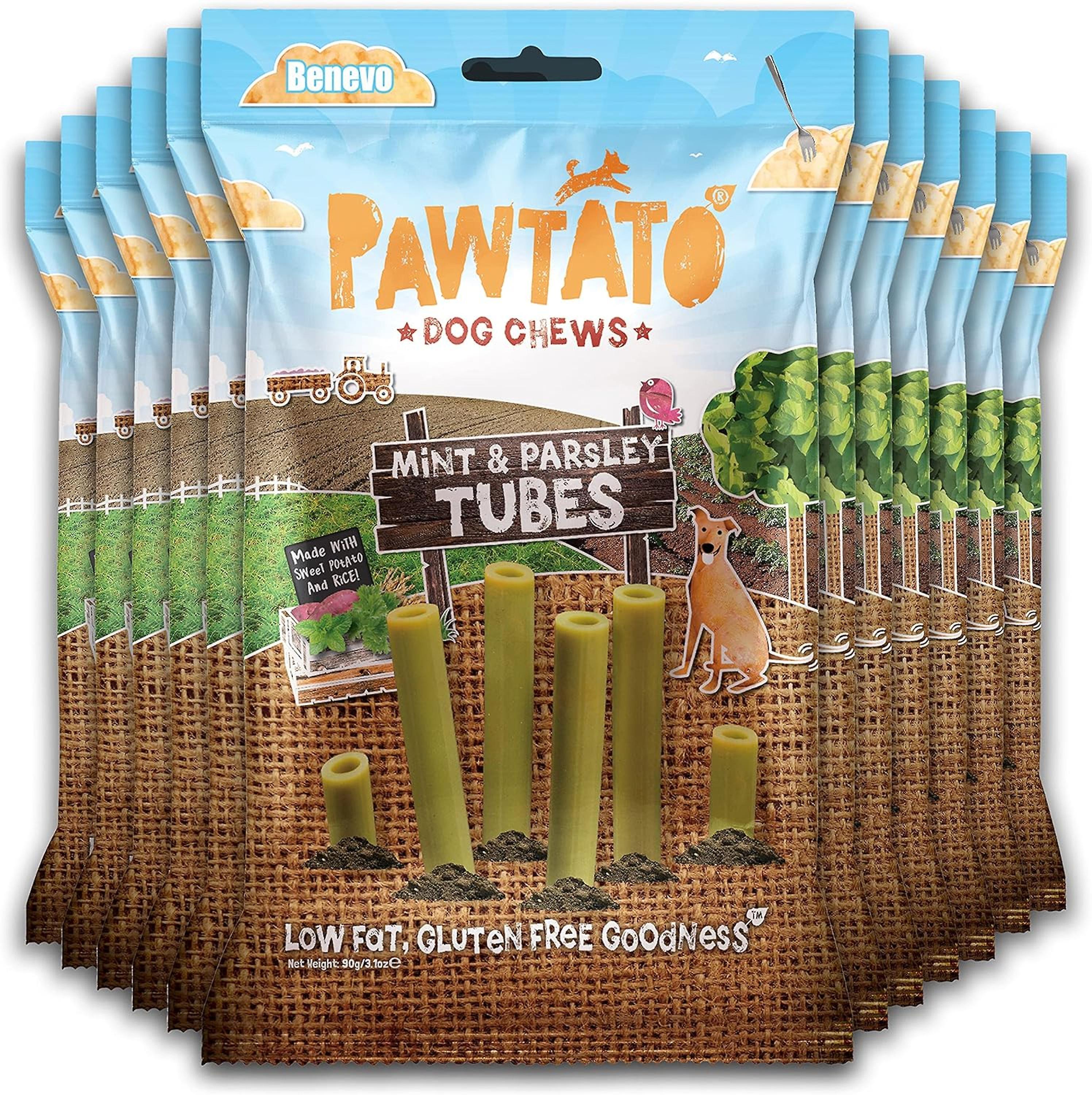 Benevo 6 x Pawtato Mint & Parsley Tubes Vegan Dog Treat