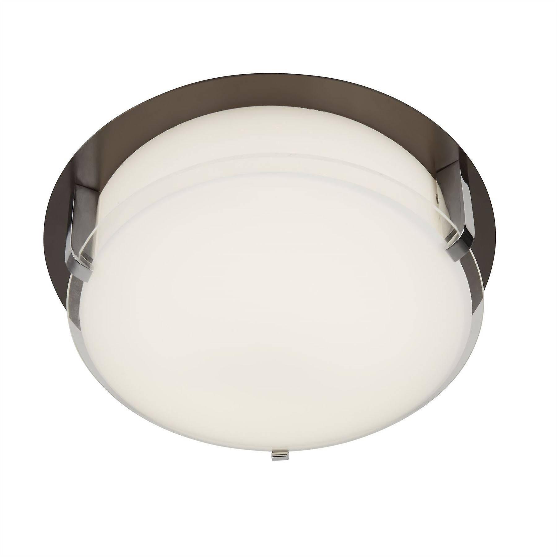 Searchlight Lighting Edinburgh Integrated LED 1 Light Flush Brown, White, Chrome