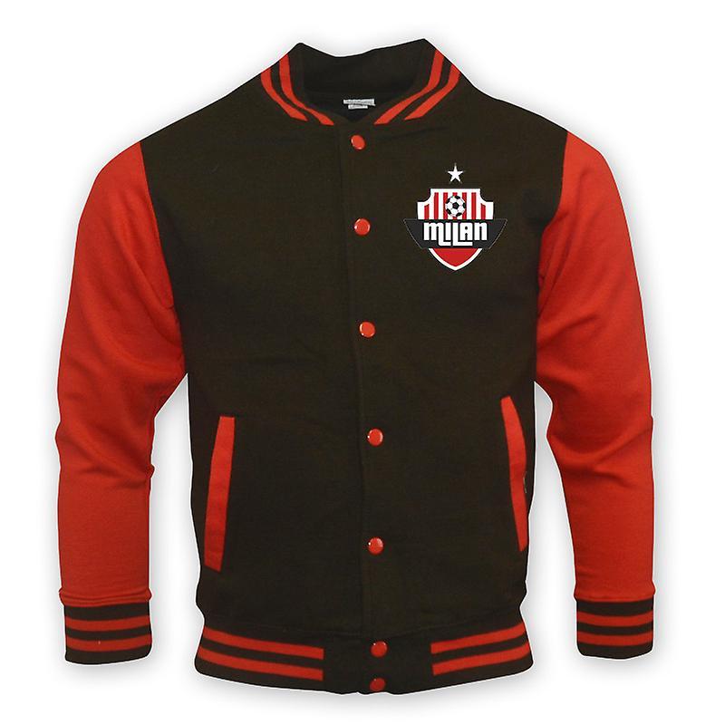 Gildan Ac Milan College Baseball Jacket (black) - Kids XLB (12-13 Years)