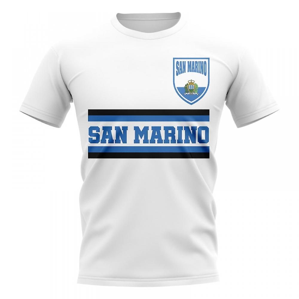 UKSoccerShop San Marino Core Football Country T-Shirt (White) Medium (38-40 inch)