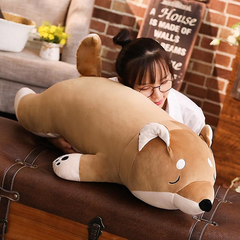 Yosicl 40/100cm  Lying Plush Stuffed Dog Big Toys Shiba Inu Dog Doll Lovely Animal Children Birthday Gift Corgi Plush Pillow 40-100cm