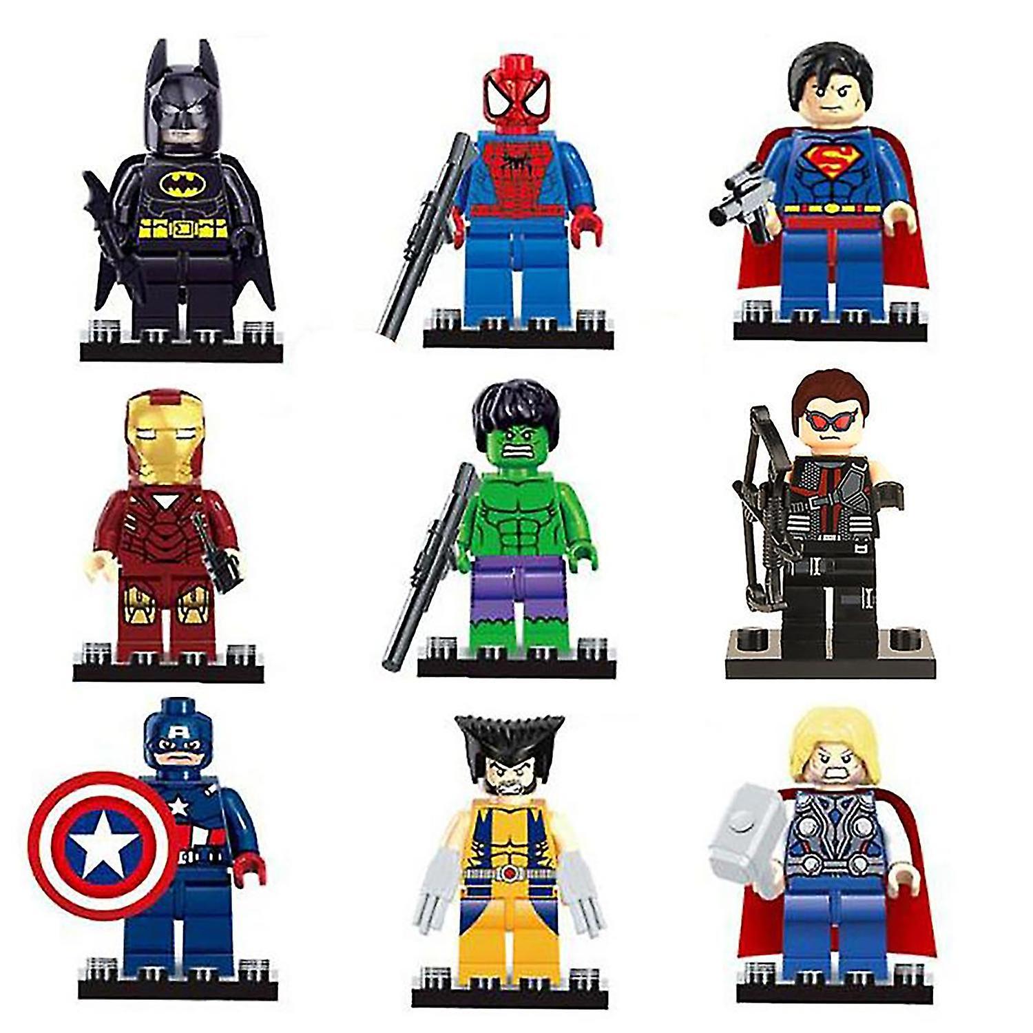 hiwhale 9 Pcsmarvel Avengers Super Hero Comic Mini Figures Dc Minifigure Gift