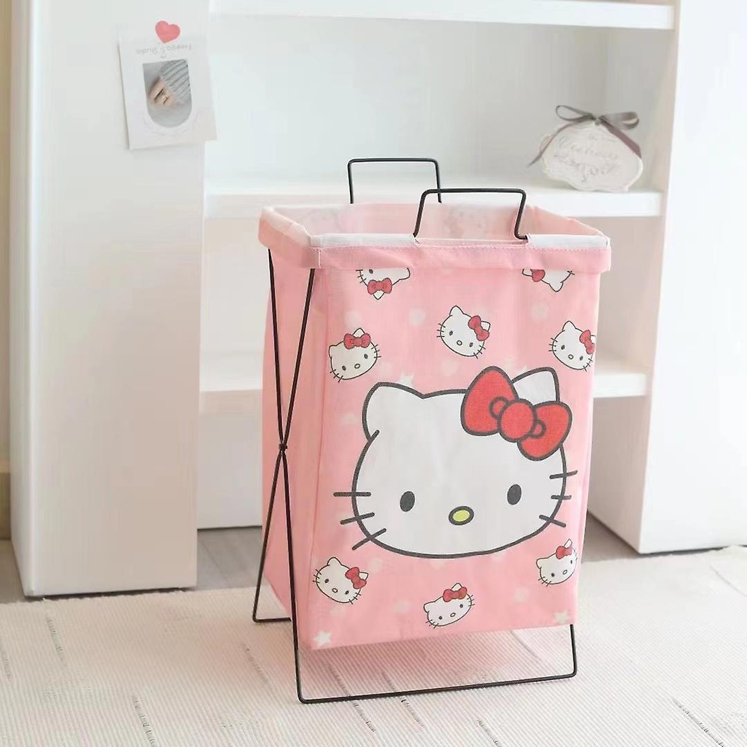 Aionyaaa Kawaii My Melody Hello Kitty Cinnamoroll Waterproof Oxford Cloth Laundry Basket Anime Sanrio Girl Heart Cute Toy Storage Basket Hello Kitty-A