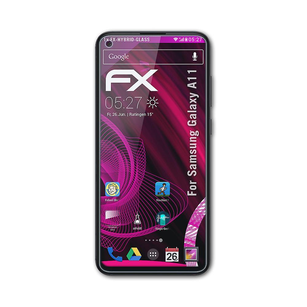 atFoliX armored film compatible with Samsung Galaxy A11 glass foil 9H protective armor 03 FX HYBRID GLASS