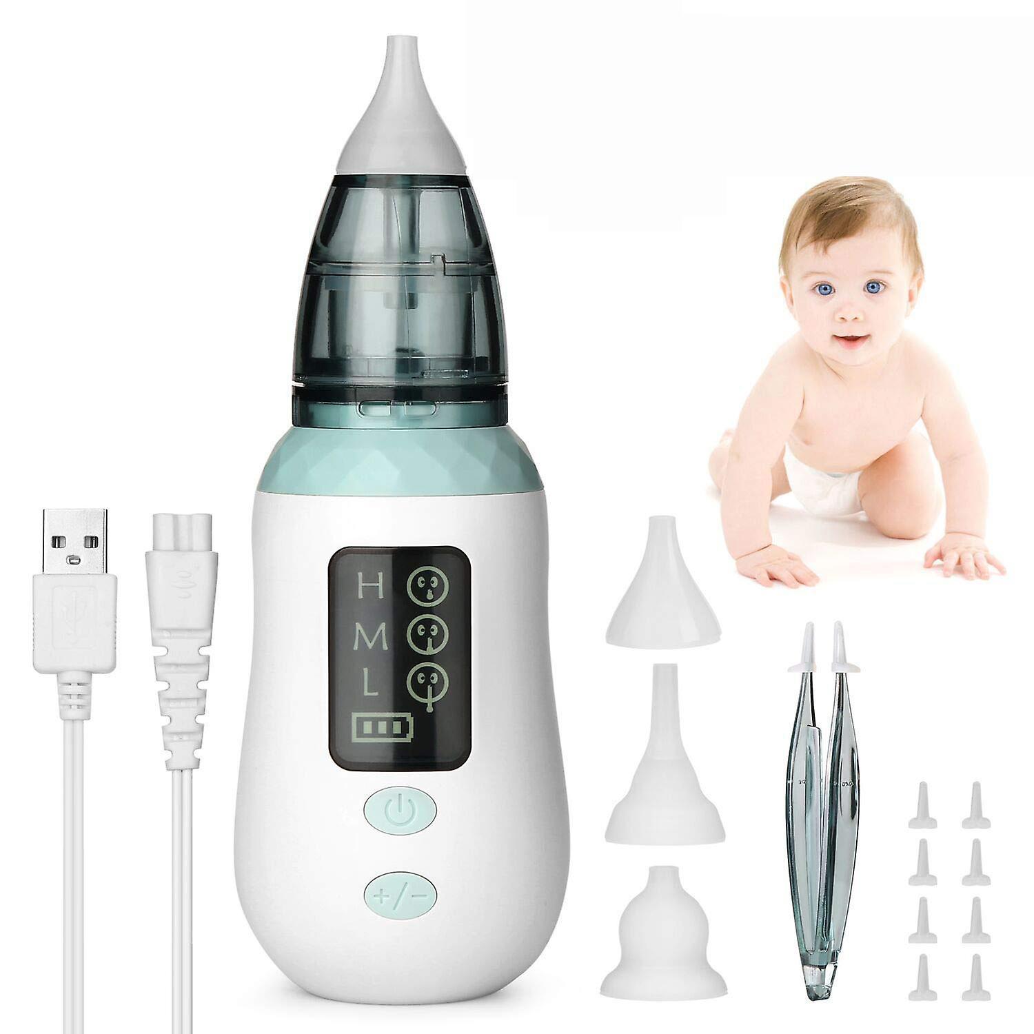 Trumsen USB Baby Nasal Aspirator with 3 Silicone Tips - Gentle Nasal Mucus Removal for Infants and Toddlers - Fast and Easy to Use