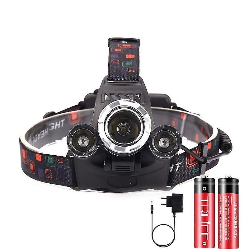 Slowmoose Powerful Led Headlight Headlamp - Lumens Flashlight Torch, 18650 Battery EU