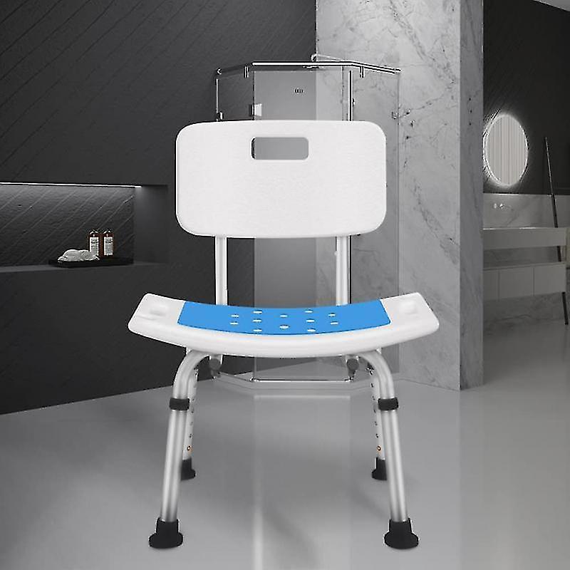 Generic Non-slip Bath Chair Cushion Elderly Bath Tub Aid Seat Bathroom Bath Chair Shower Stool Seat Cushion Safe Bathroom  Blue Cushion  One Withou...