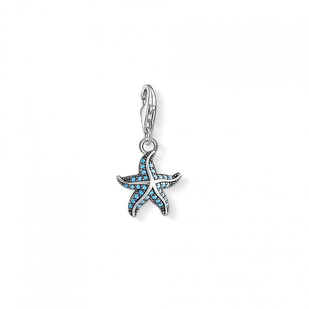 Women's Thomas Sabo Charm Club Thomas Sabo Sterling Silver Small Blue Starfish Charm 1521-667-17