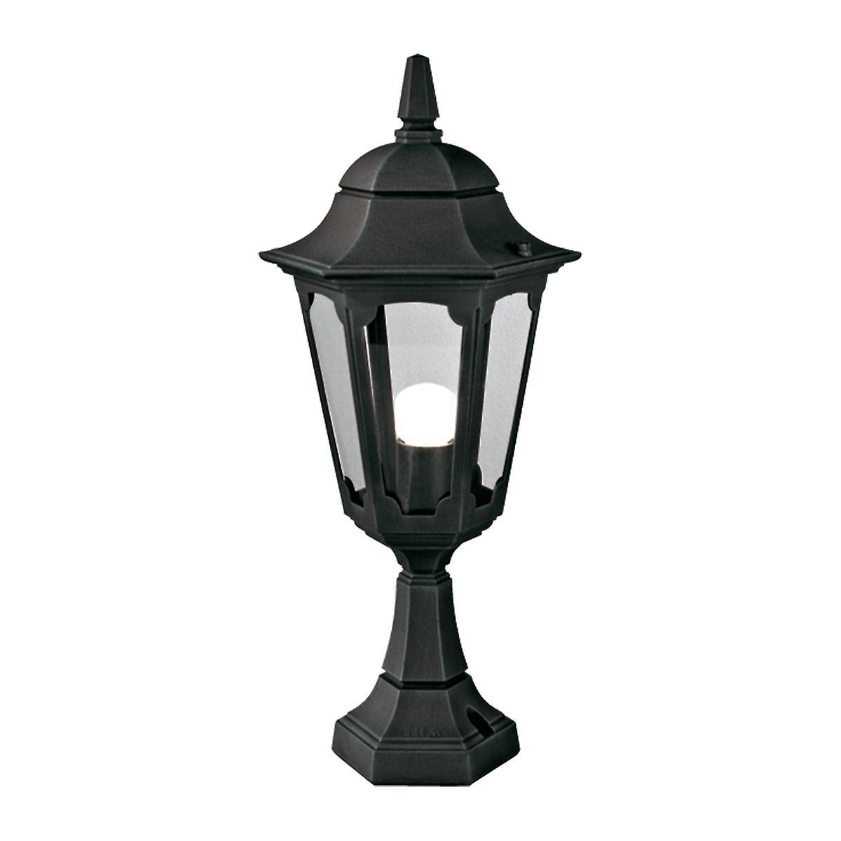 Parish 1 Light Outdoor Pedestal Lantern Black IP44 E27